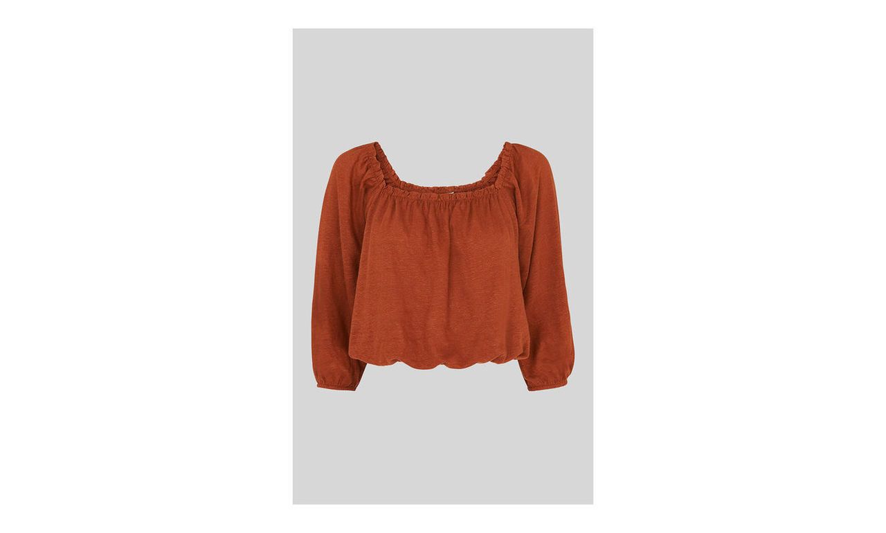 Linen Square Neck Top