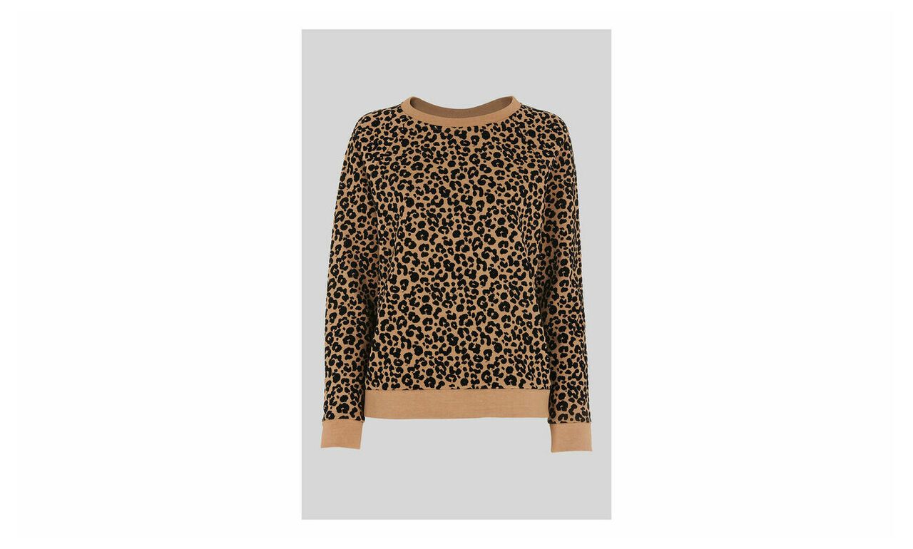 Flocked Leopard Sweatshirt