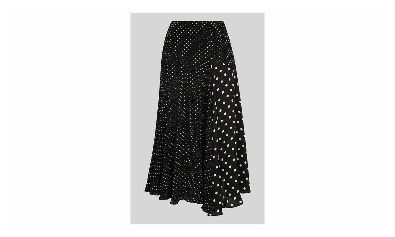 Spot Print Asymmetric Skirt