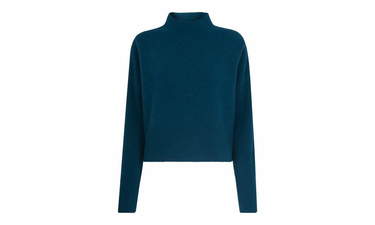 Cropped Funnel Neck Knit