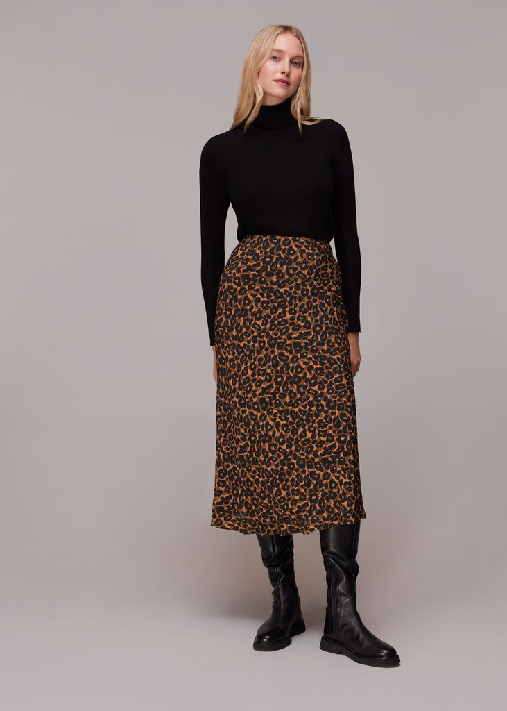 Women's Classic Leopard Bias Cut Skirt