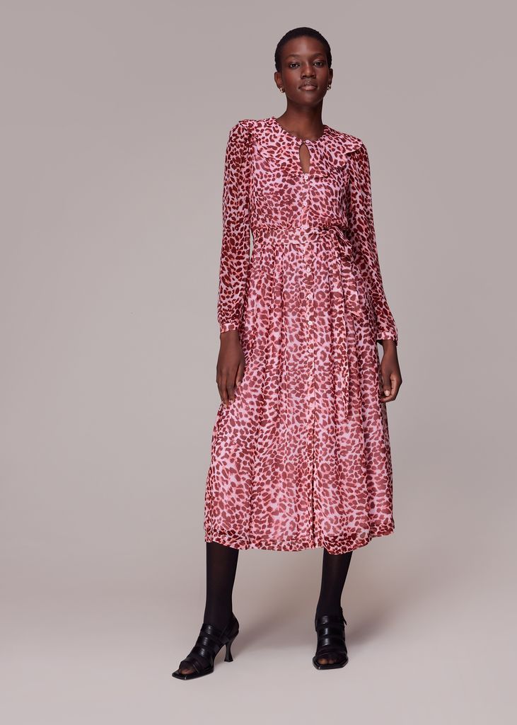 Women's Abstract Cheetah Midi Dress