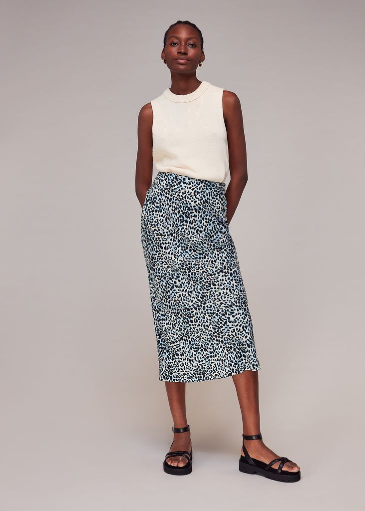 Women's Abstract Cheetah Silk Skirt