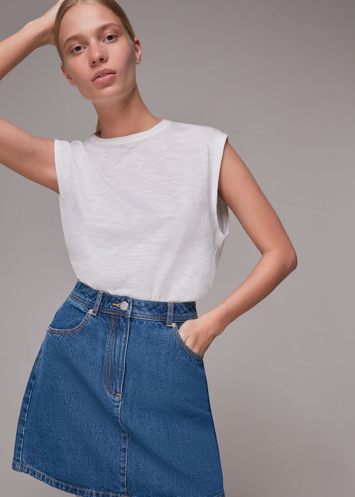 Women's Denim Pocket Mini Skirt