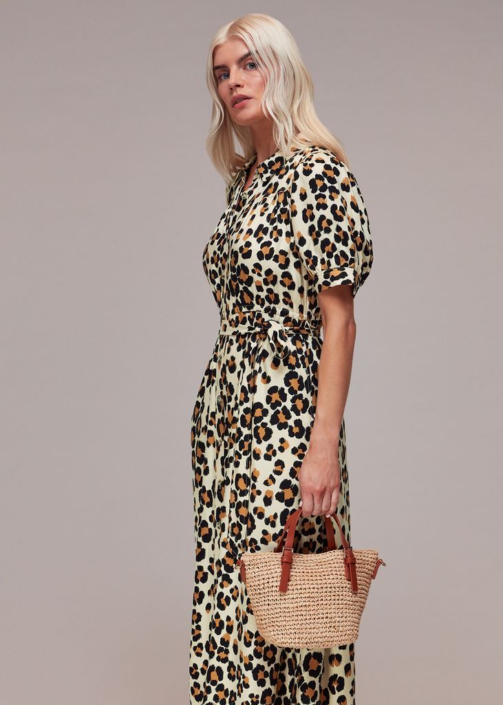 Women's Painted Leopard Midi Dress