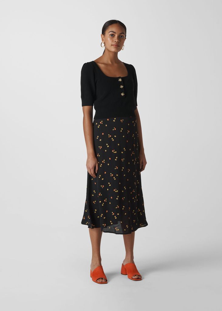 Women's Micro Floral Longline Skirt