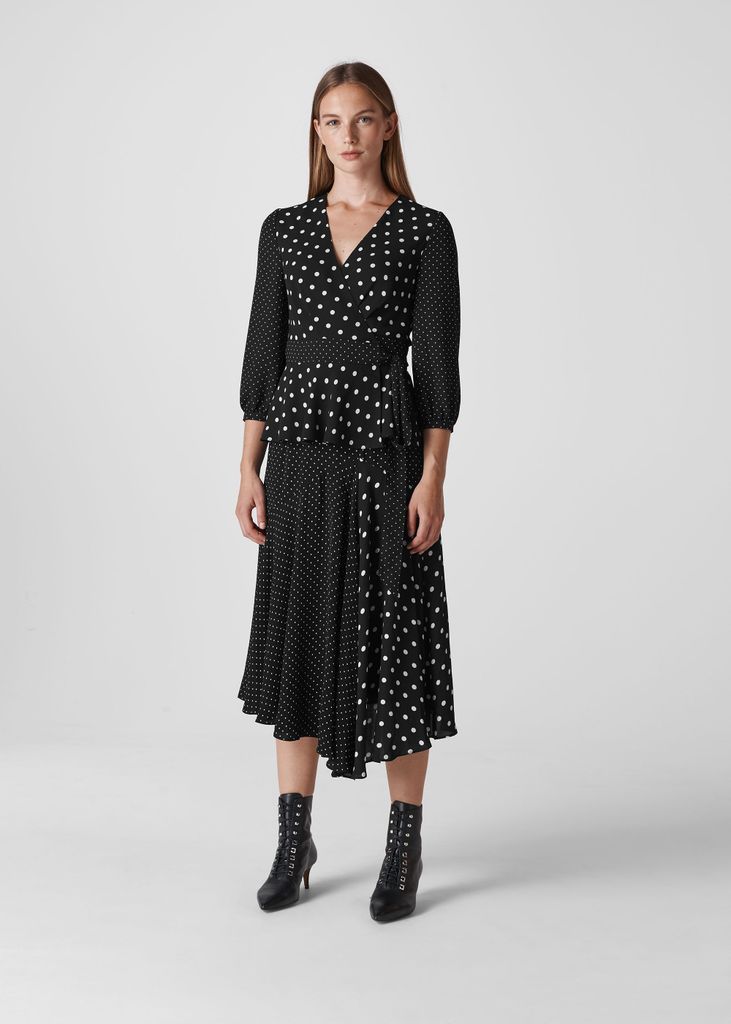 Women's Spot Print Asymmetric Skirt