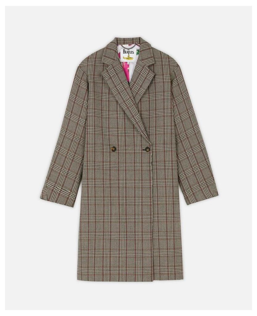 Stella McCartney Black Check Coat, Women's, Size 10