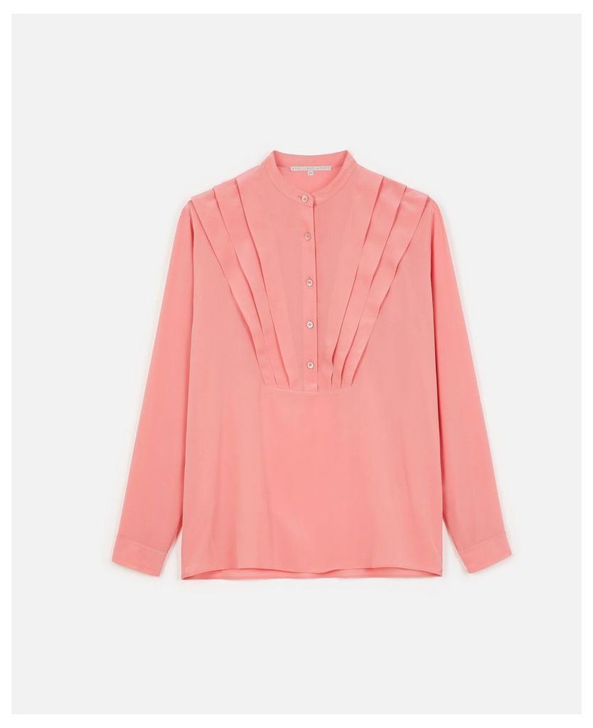 Stella McCartney Pink / Papaya Silk Crepe de Chine Shirt, Women's, Size 10