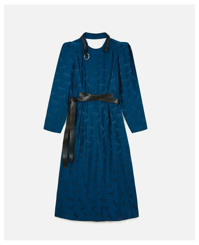 Stella McCartney Blue Horse Jacquard Dress, Women's, Size 8