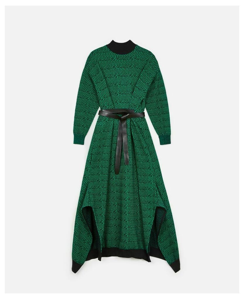 Stella McCartney Green Patterned Wrapped Dress, Women's, Size 14