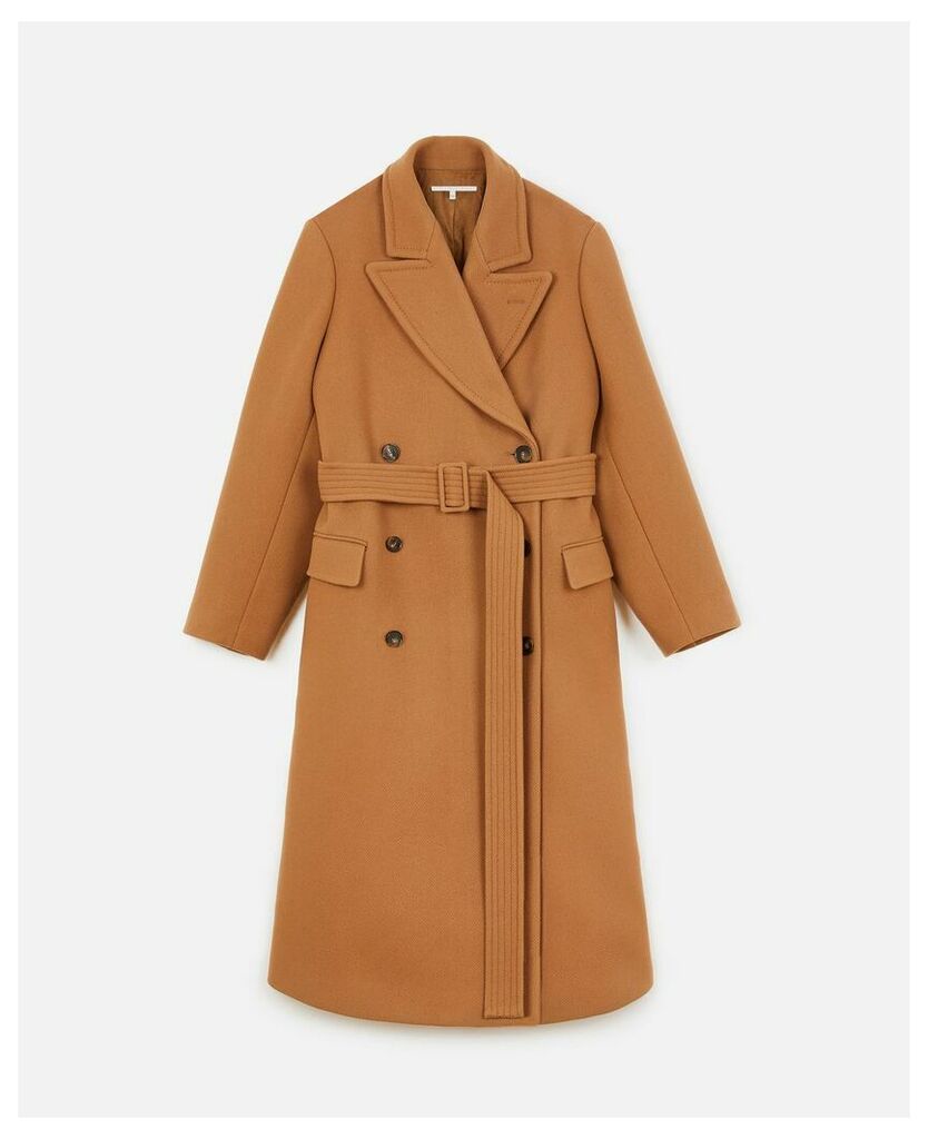 Stella McCartney Beige Wool-Felt Coat, Women's, Size 10