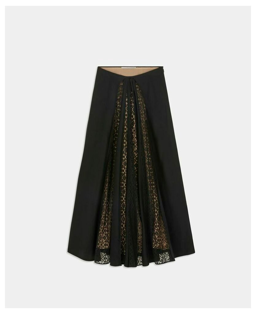 Stella McCartney Black Anabelle Pleated Midi Skirt, Women's, Size 6