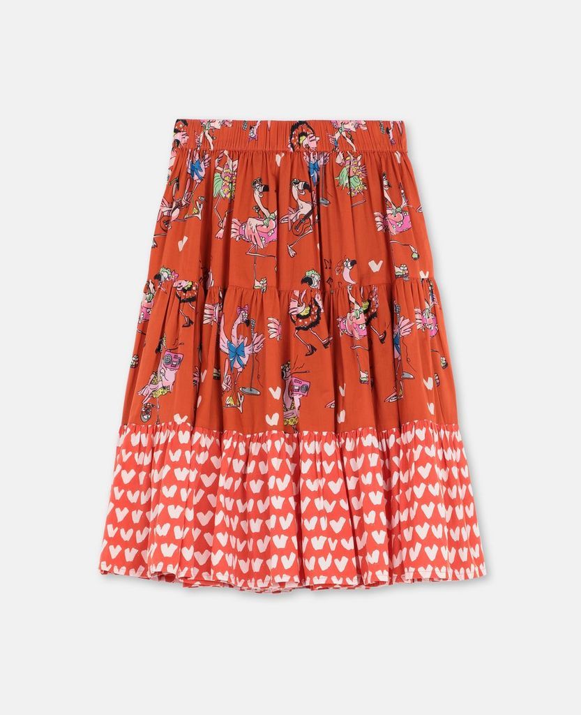 RED Flamingo Party Cotton Skirt, Women's, Size 4