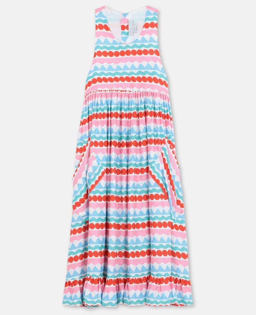 Multicolour Graphic Striped Dress, Women's, Size 4