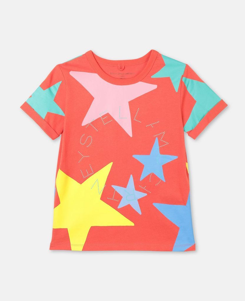 RED Multicolour Stars Cotton T-shirt, Women's, Size 9-10