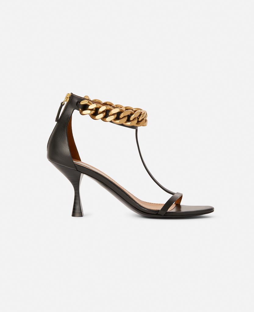 Falabella Heel Sandal, Woman, Black, Size: 36