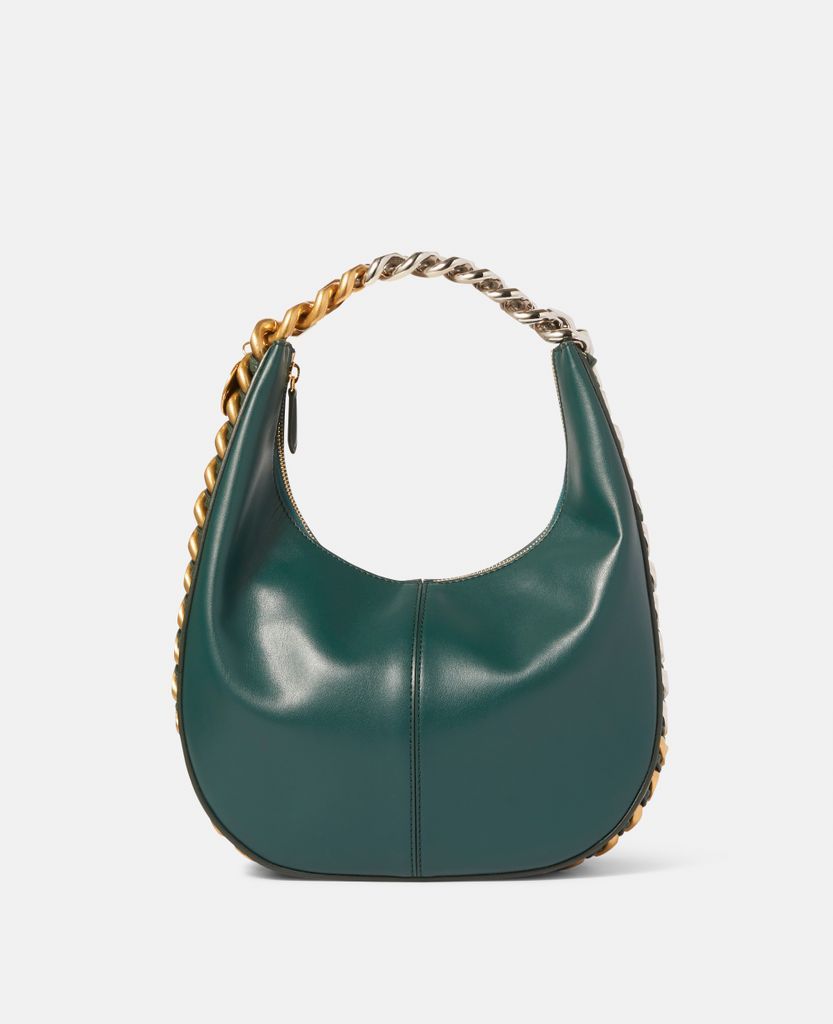 Frayme Small Zipped Shoulder Bag, Woman, Forest Green