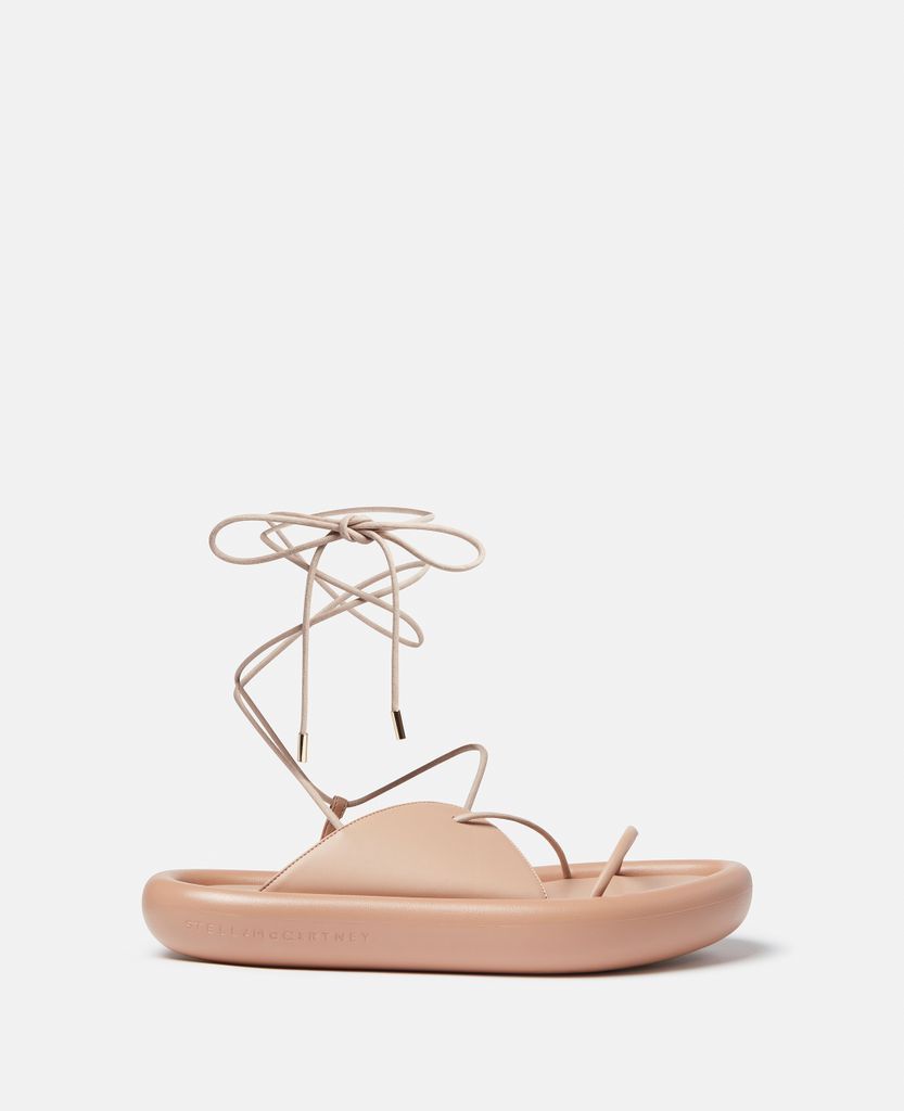 Air Slide Lace-Up Sandals, Woman, Beige, Size: 38
