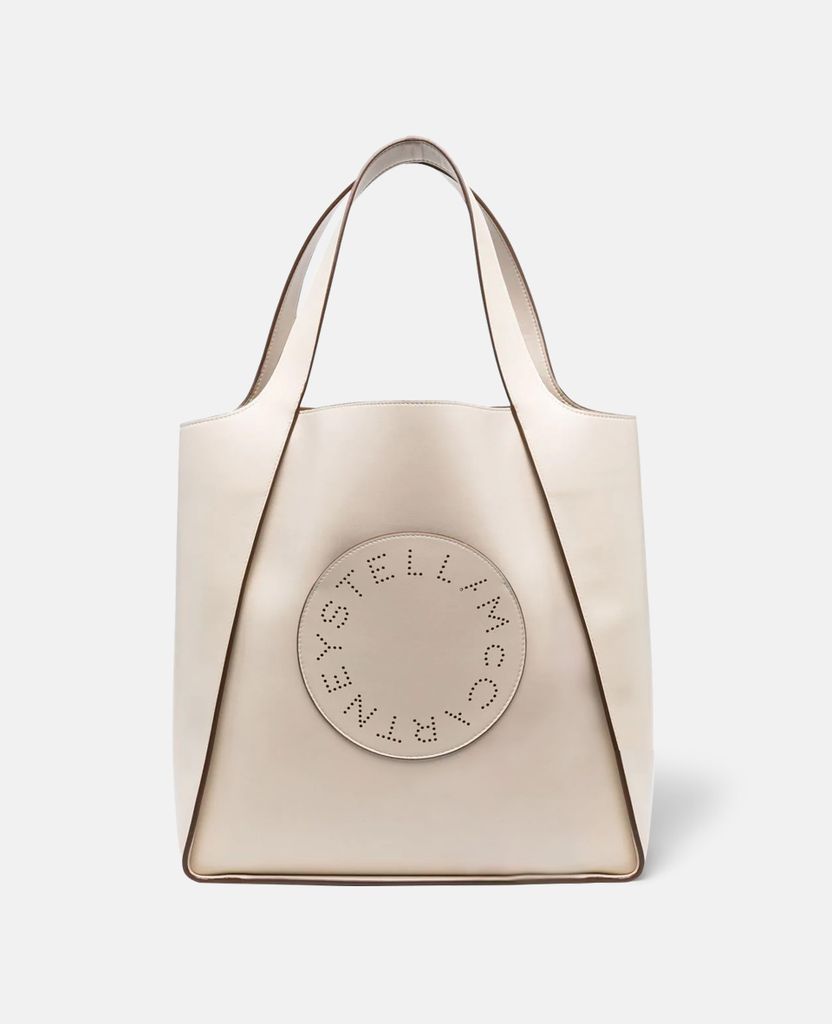 Stella Logo Square Tote Bag, Woman, Pure White