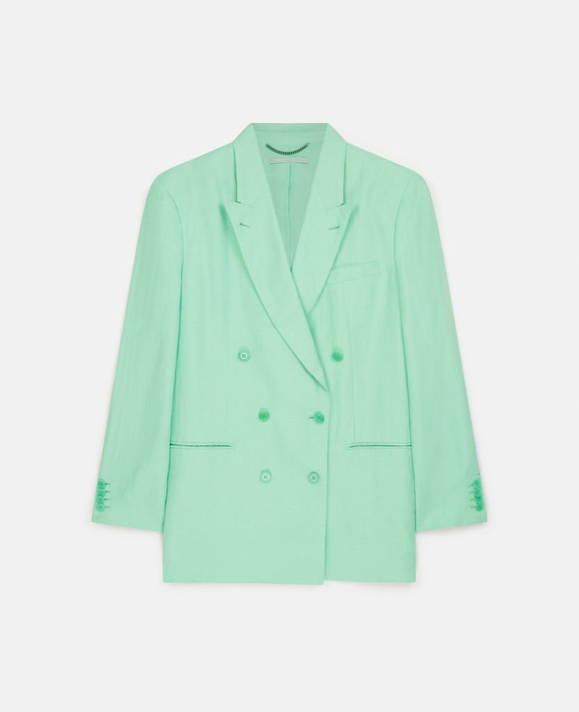 Oversized Double-Breasted Blazer, Woman, Fluo Mint, Size: 36