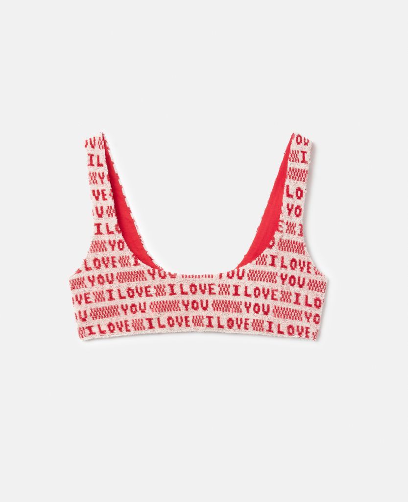 'I Love You' Print Bralet, Woman, Red, Size: L