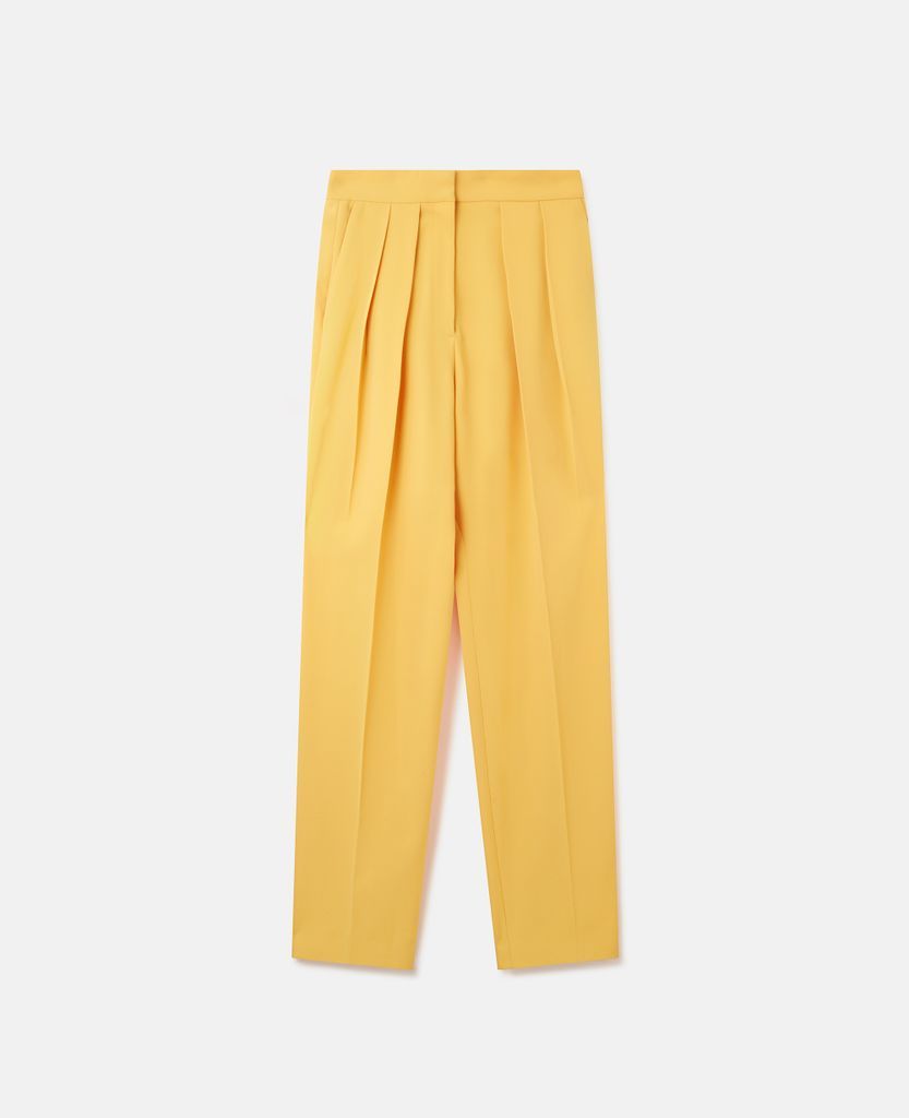 Pleat Front Straight Leg Trousers, Woman, Sunflower Yellow, Size: 36