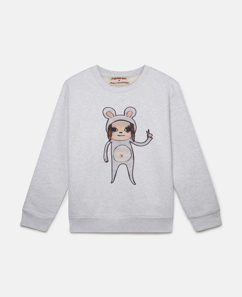 Untitled Bunny Girl Embroidered Sweatshirt, Woman, Grey Melange, Size: XXS