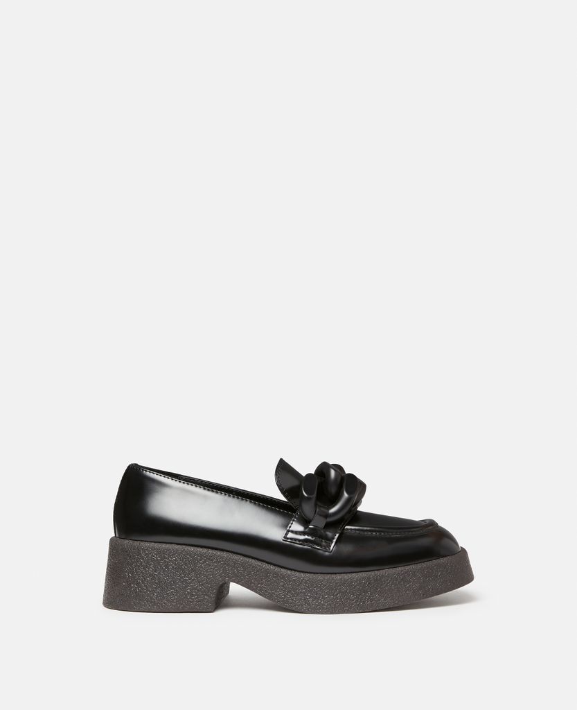 Skyla Patent Chunky Loafers, Woman, Black, Size: 36