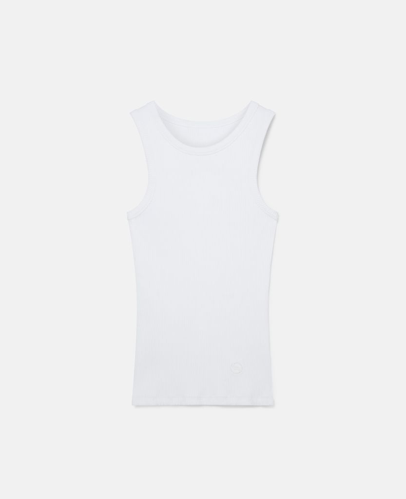 S-Wave Ribbed Tank Top, Woman, Pure White, Size: L