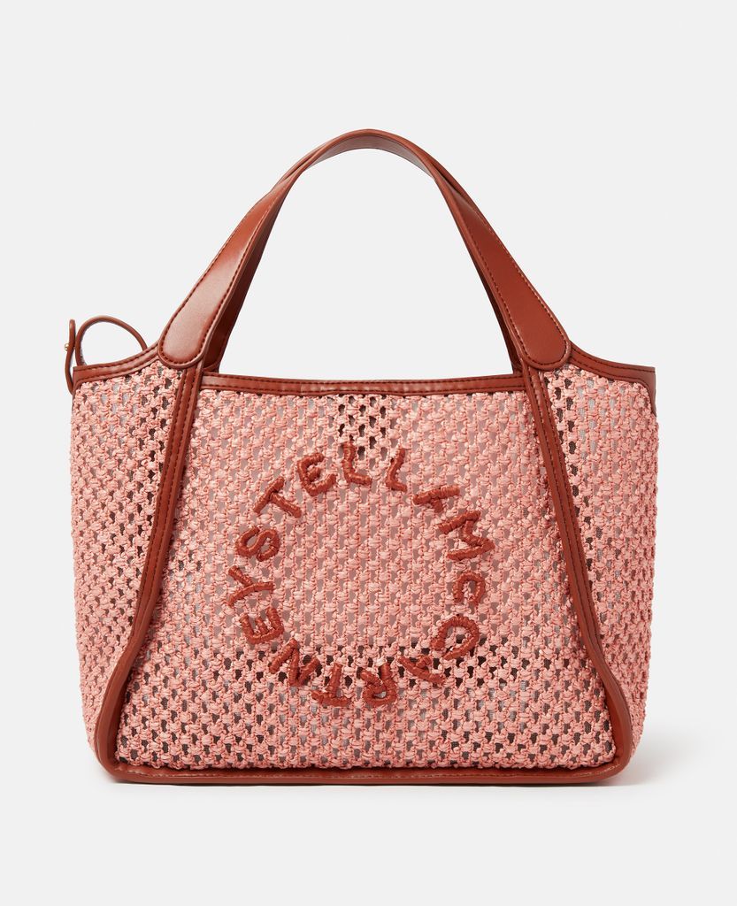Stella Logo Raffia Crossbody Bag, Woman, Crab Apple