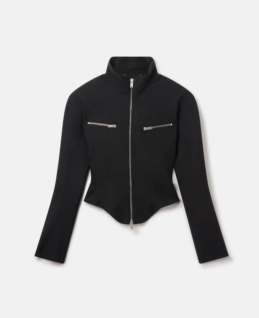 Zipped Jacket, Woman, Black, Size: 38