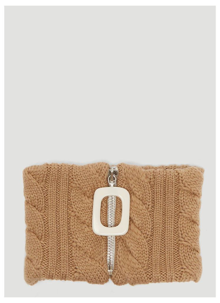 JW Anderson Cable Knit Neckband in Brown size One Size