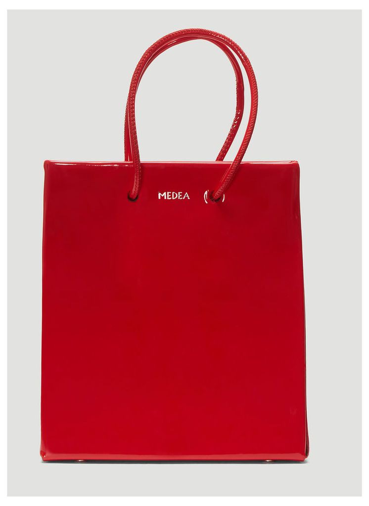 Medea Short Vinile Shopper Bag in Red size One Size