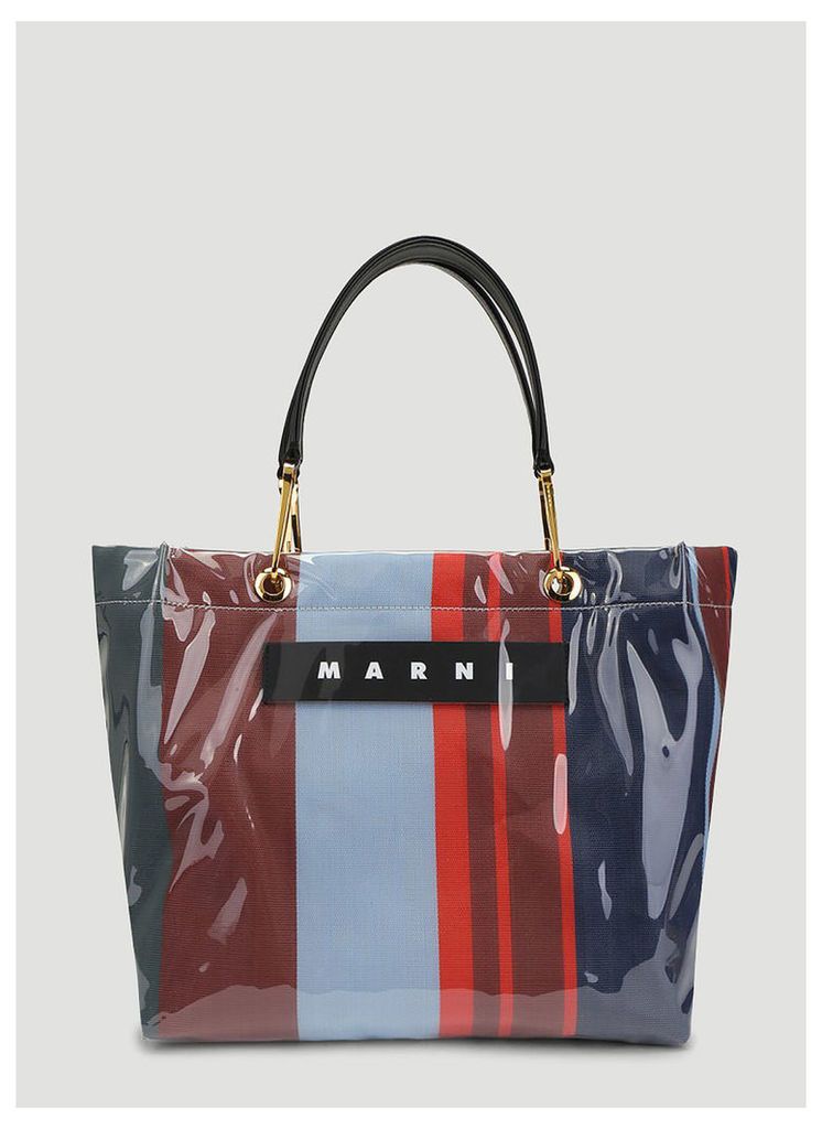 Marni Lacquer Medium Shopping Bag in Blue size One Size