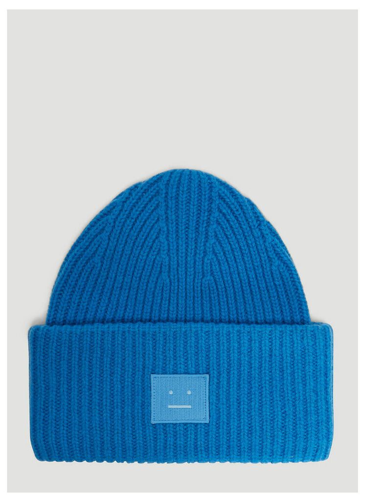 Acne Studios Pansy N Face Knit Hat in Blue size One Size