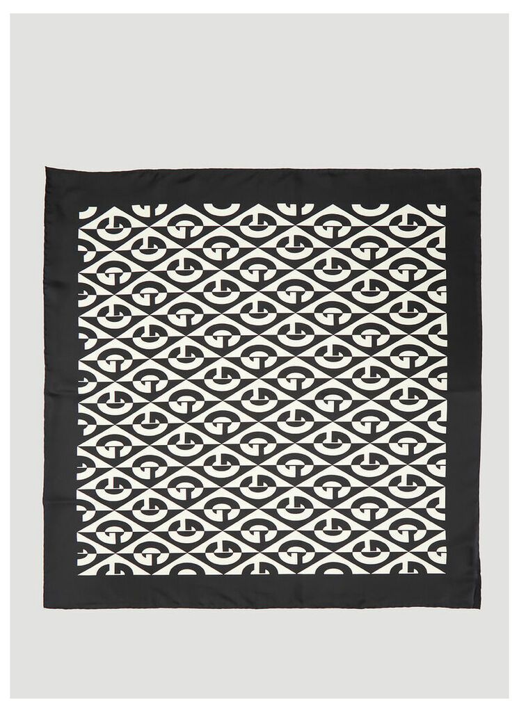 Gucci G Rhombus Print Silk Scarf in Black size One Size