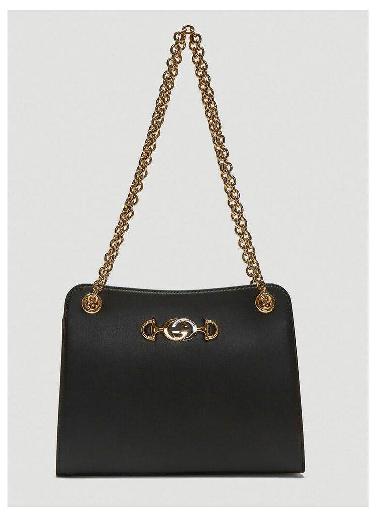 Gucci Zumi Leather Shoulder Bag in Black size One Size