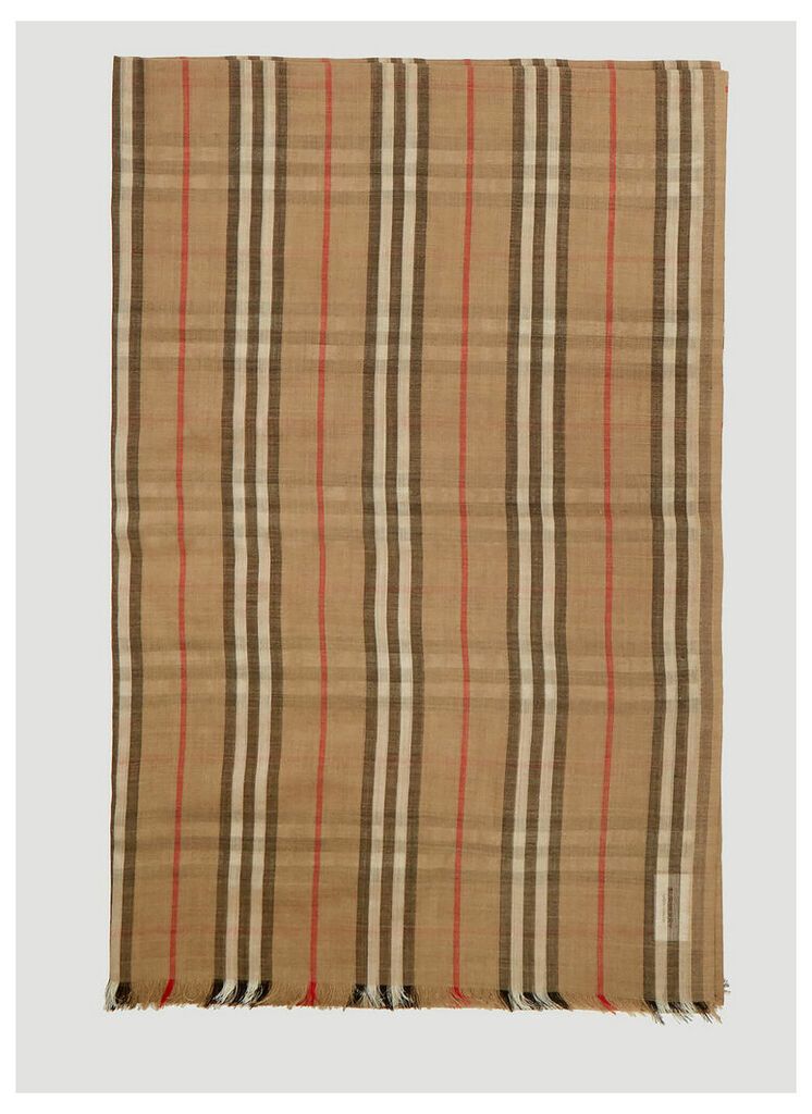 Burberry Heritage Stripe and Vintage Check Scarf in Beige size One Size