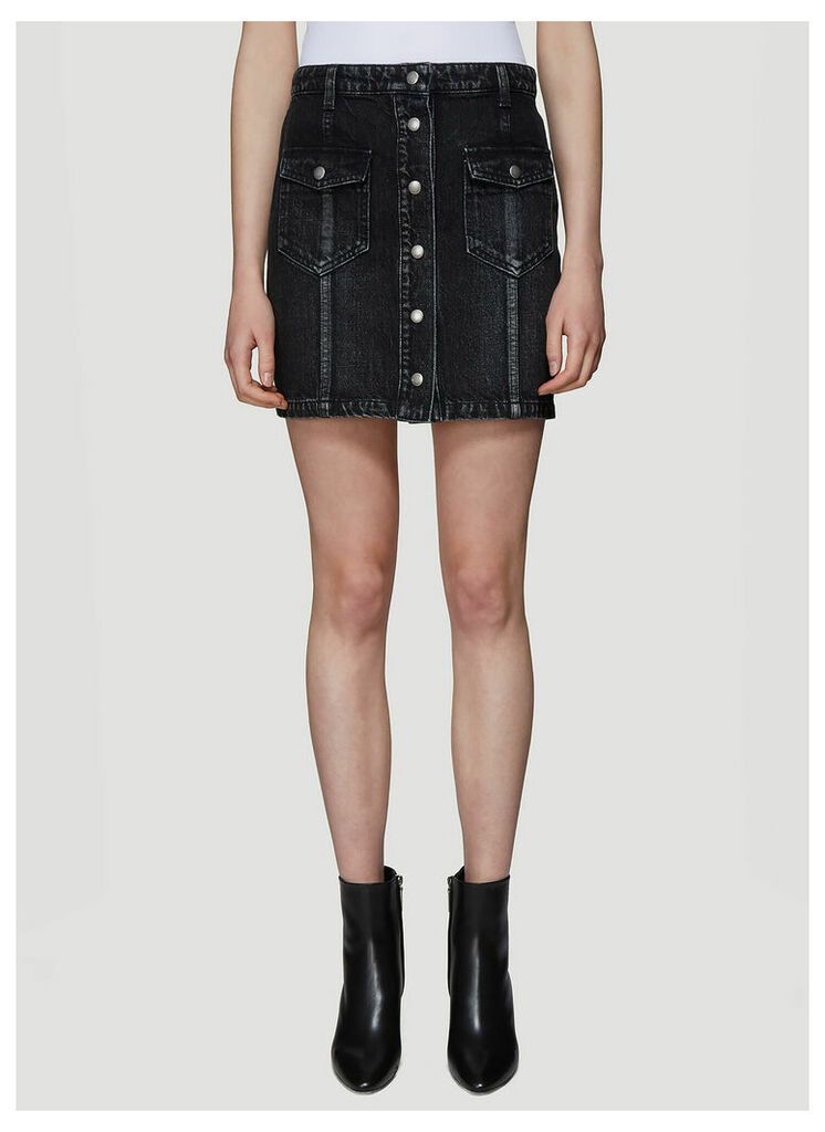 Saint Laurent Denim Skirt in Black size 28