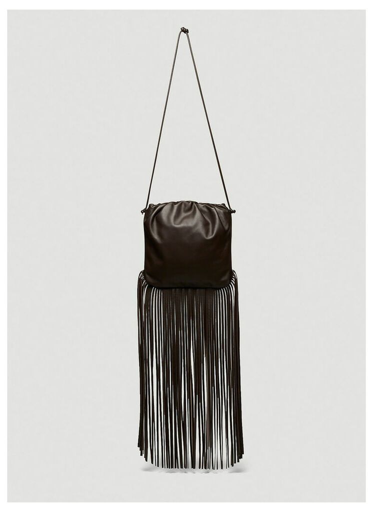 Fringe Pouch Bag in Brown