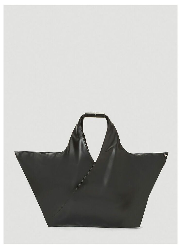 Faux-Leather Tote Bag in Black