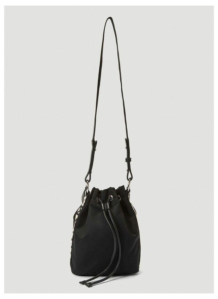 Eco-Nylon Small Bucket Bag in Black