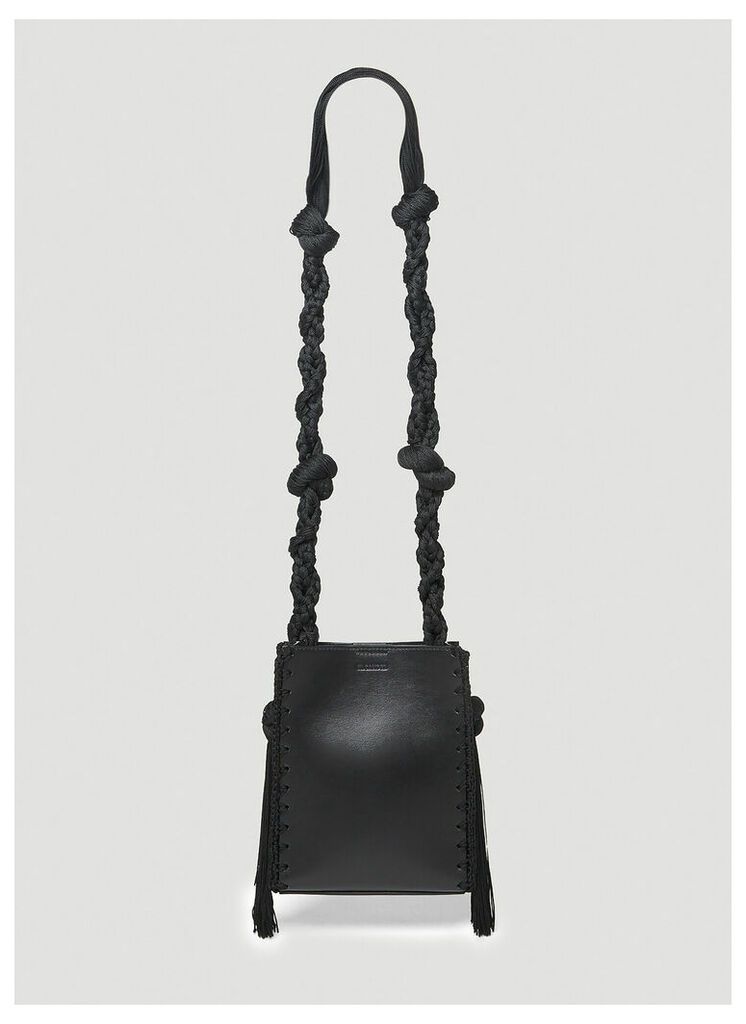 Embroidered Tangle Small Shoulder Bag in Black