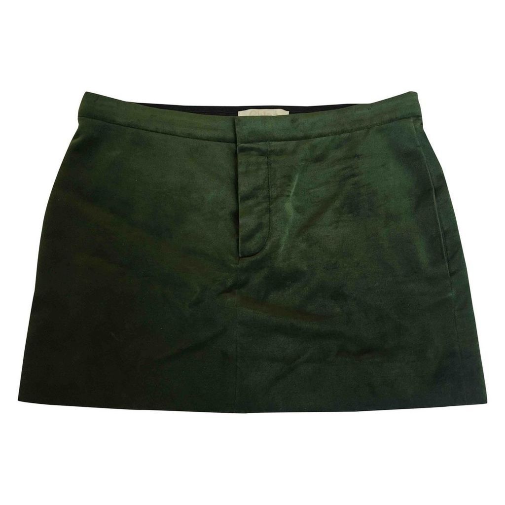 Velvet mid-length skirt
