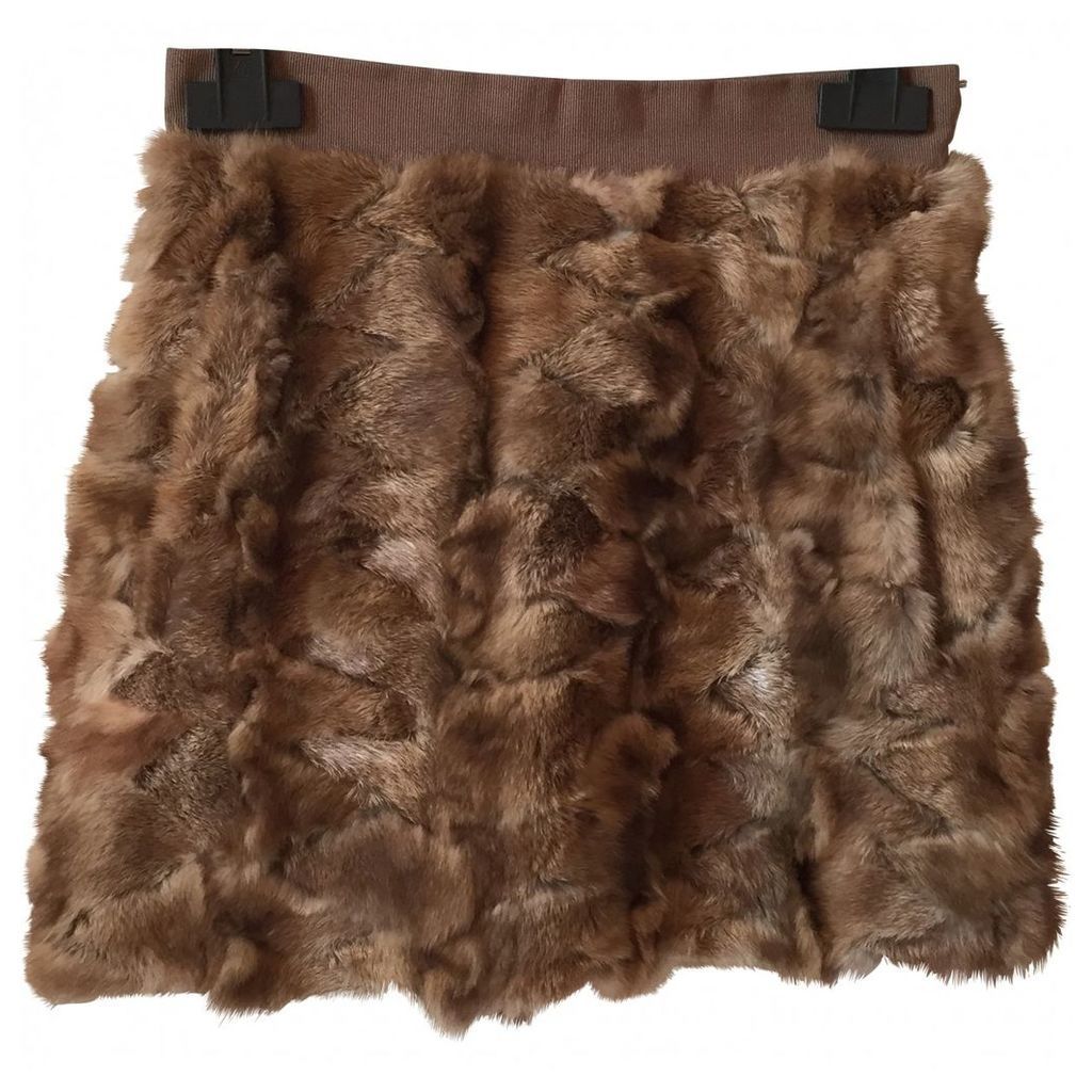 Beige Fur Skirt