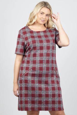 Curve Checked Shift Dress