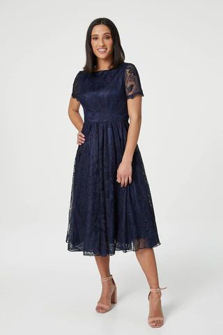Lace Fit & Flare Midi Dress