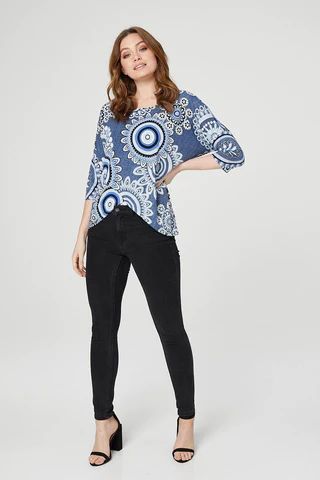 Mosaic Wrap Front Top