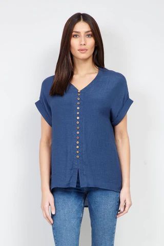 Button Front Casual Top